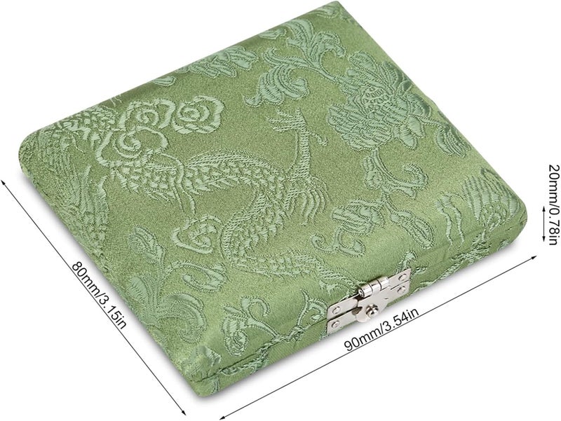Kodrily 1Pcs Oboe Case, Bassoon Case, Wooden Silk Cloth Cover Case Holder, 3.54 x 3.15 x 0.78 Inch Layers Case Storage Box for 6pcs Oboe Protect Container Oboe Accessories (Green) - Image 4